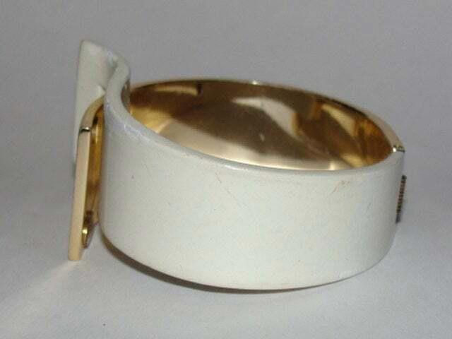 Lanvin Lanvin Two Tone Gold White Runway Bracelet Size ONE SIZE - 2 Thumbnail