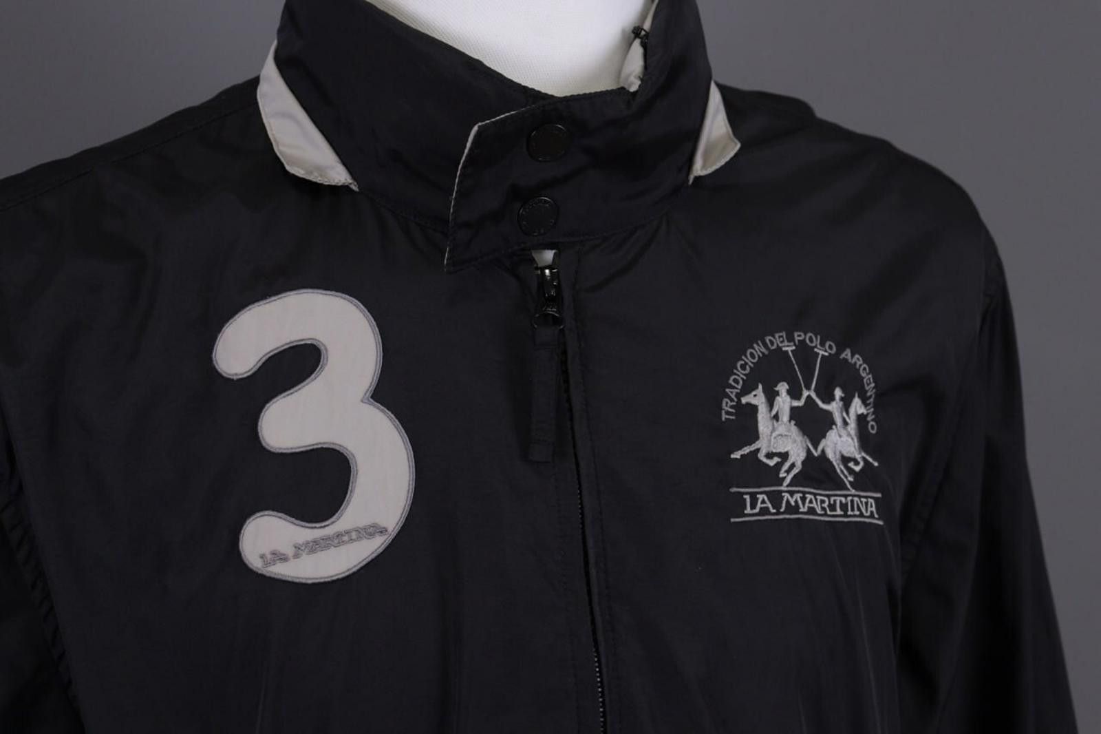 La Martina La Martina Argentina Black #3 Nylon Full Zip Bomber Jacket Size M / US 6-8 / IT 42-44 - 5 Thumbnail