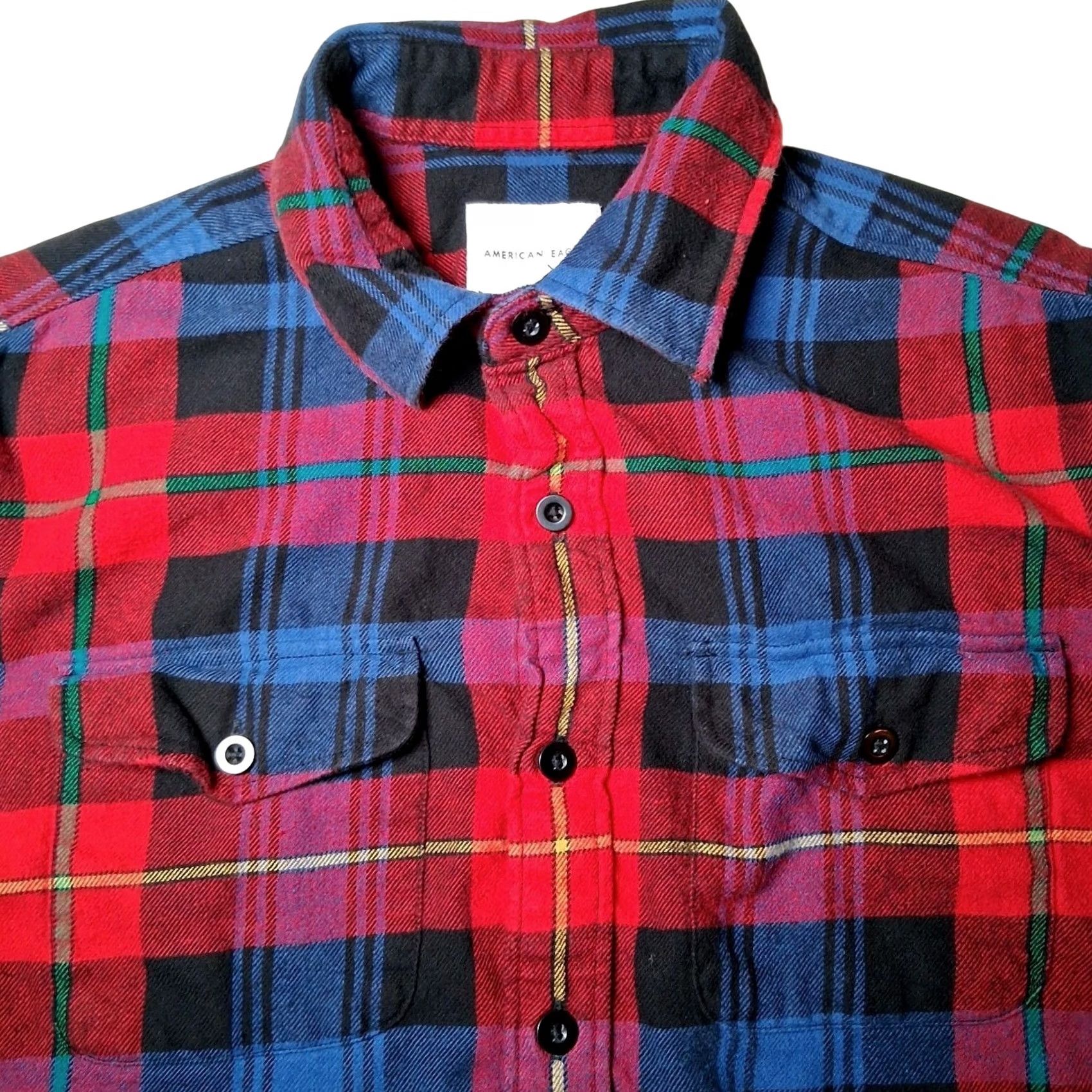 American Eagle Outfitters VINTAGE American Eagle Outfitters Shirt Flannel Button-Up Plaid Red Blue M Classic Fit Men Pocketed Casual Winter Fall Spring Size US M / EU 48-50 / 2 - 2 Thumbnail