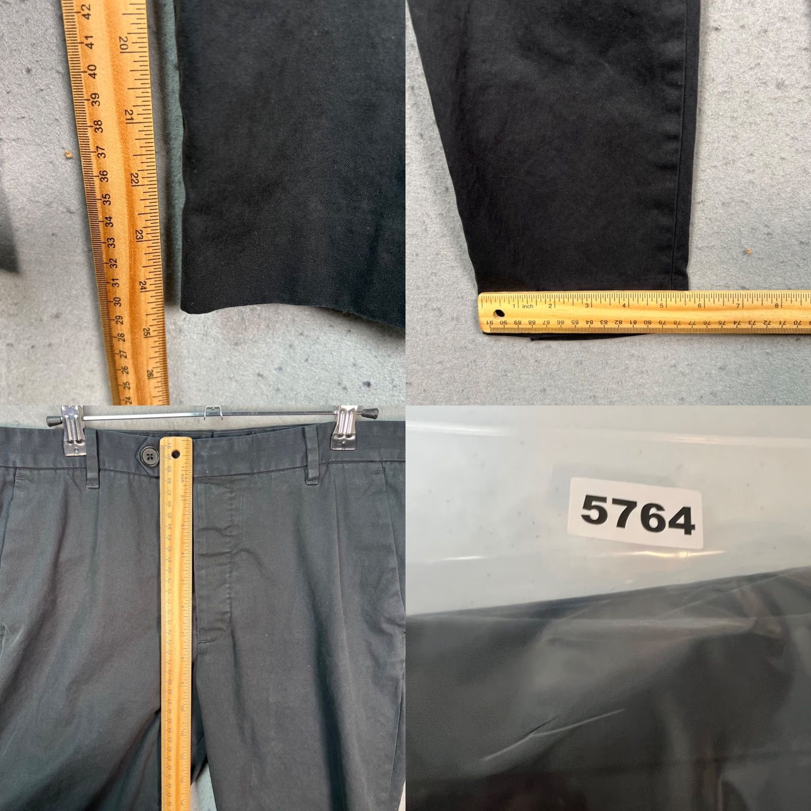 Allsaints AllSaints Mens Pants Black Cotton Slim Fit Chino Tapered Leg Flat Front 30 Inseam 25 Casual N/A Size US 30 / EU 46 - 8 Thumbnail