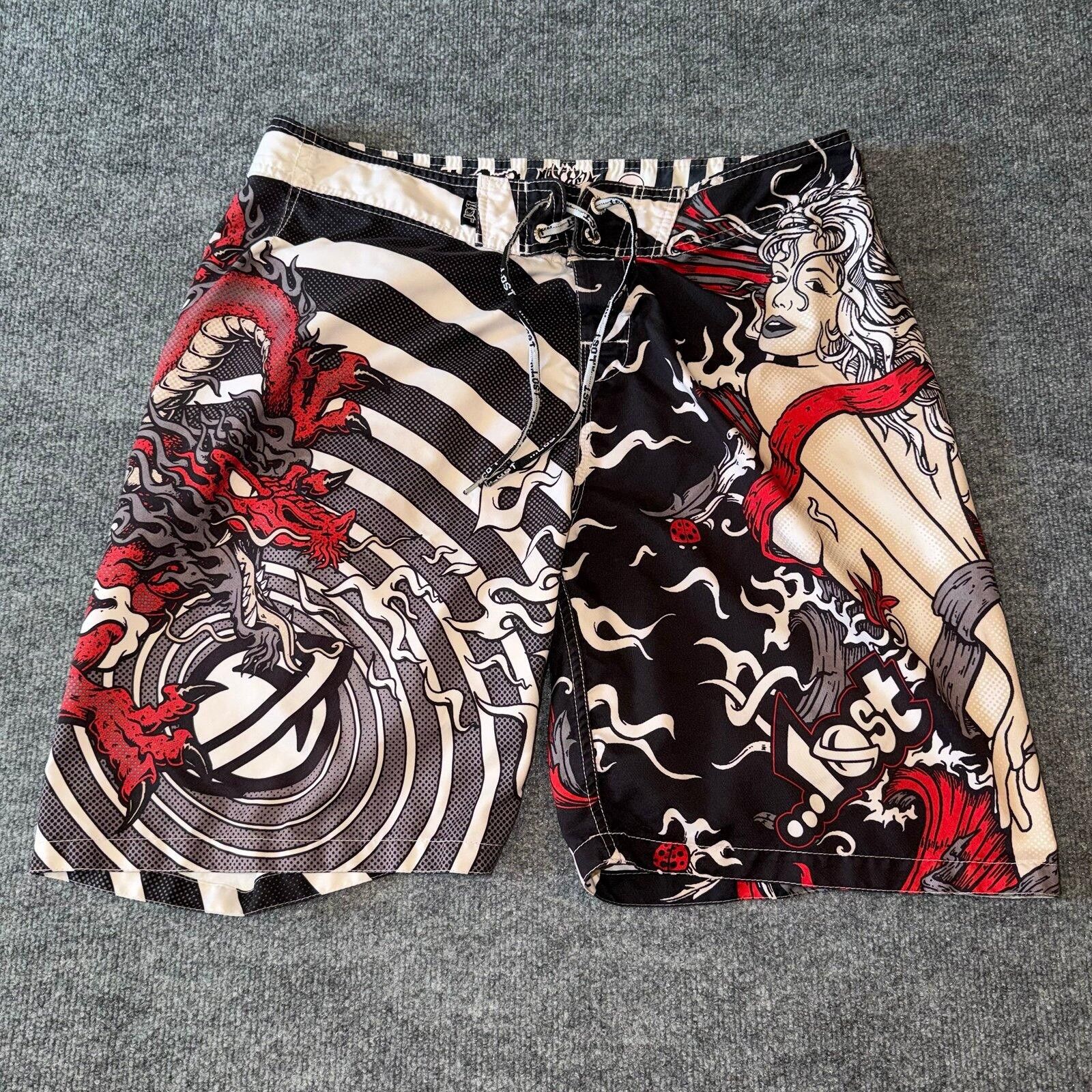 Billabong LOST Enterprises Girl Surf Board Shorts Mens XL 36 VTG Size US 36 / EU 52 - 1 Thumbnail