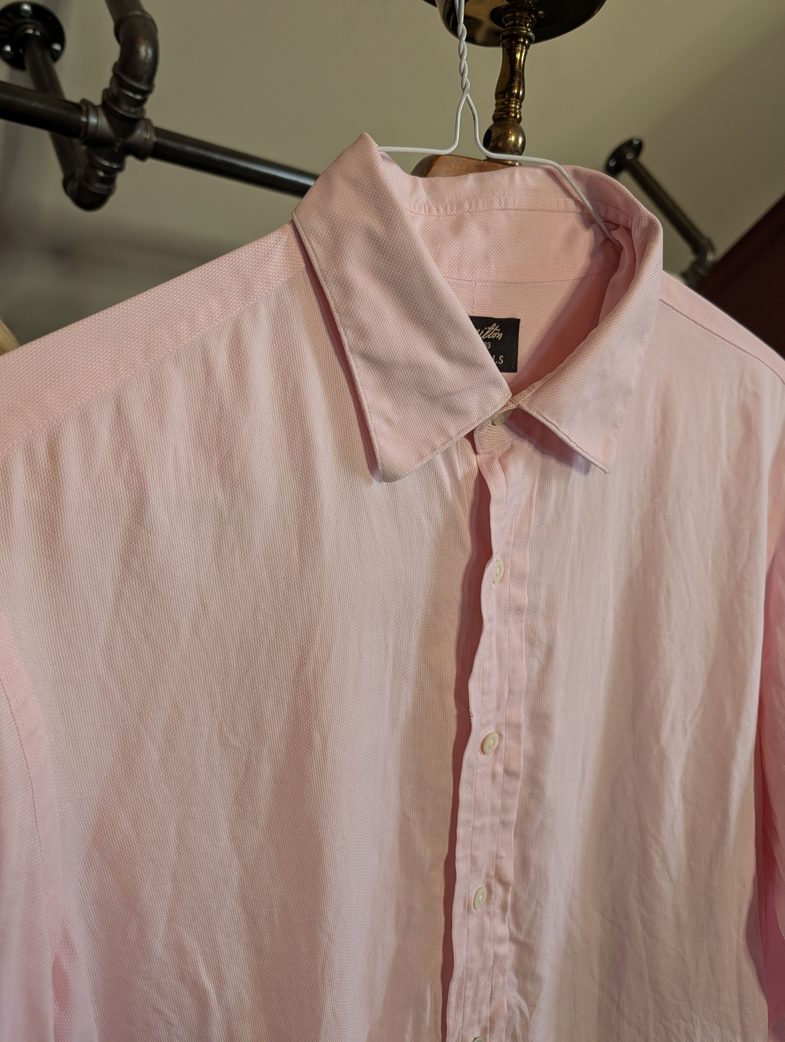 Hamilton Pink pique French cuff bespoke MiUSA cotton dress shirt Size US L / EU 52-54 / 3 - 2 Thumbnail