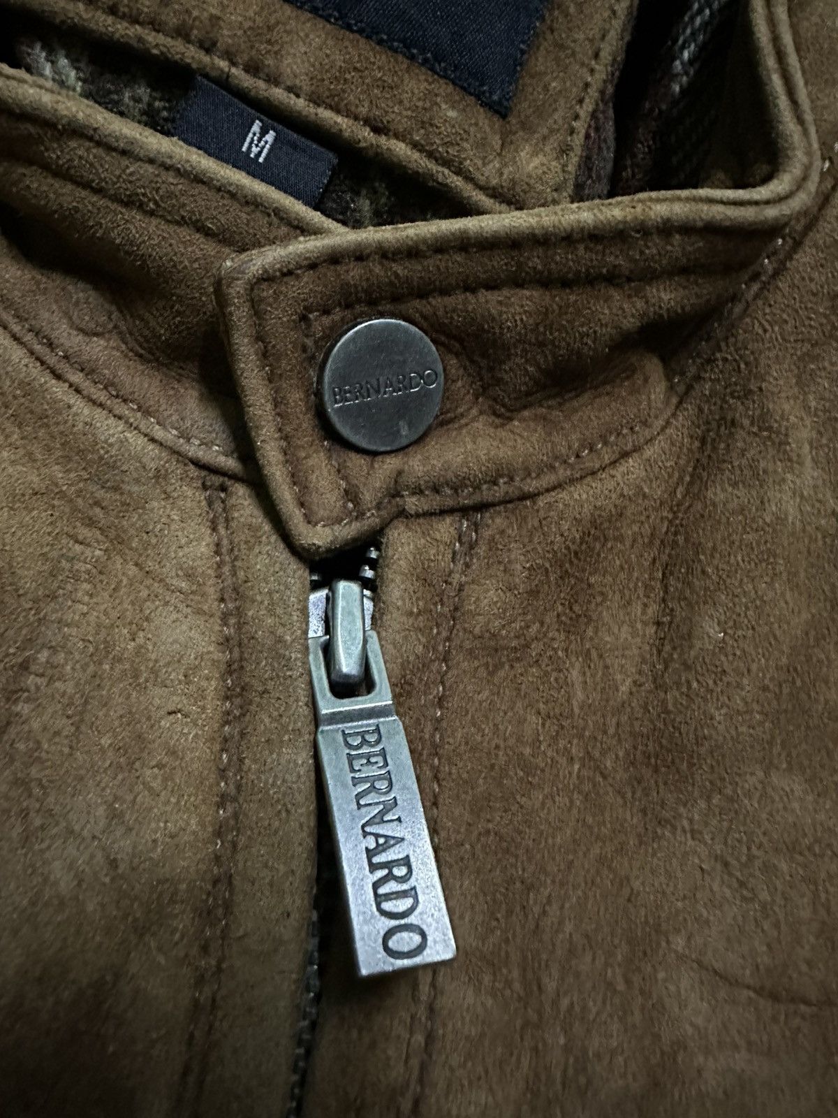 Leather Bernardo lamb leather motorcycle jacket in brown. Size US M / EU 48-50 / 2 - 9 Thumbnail