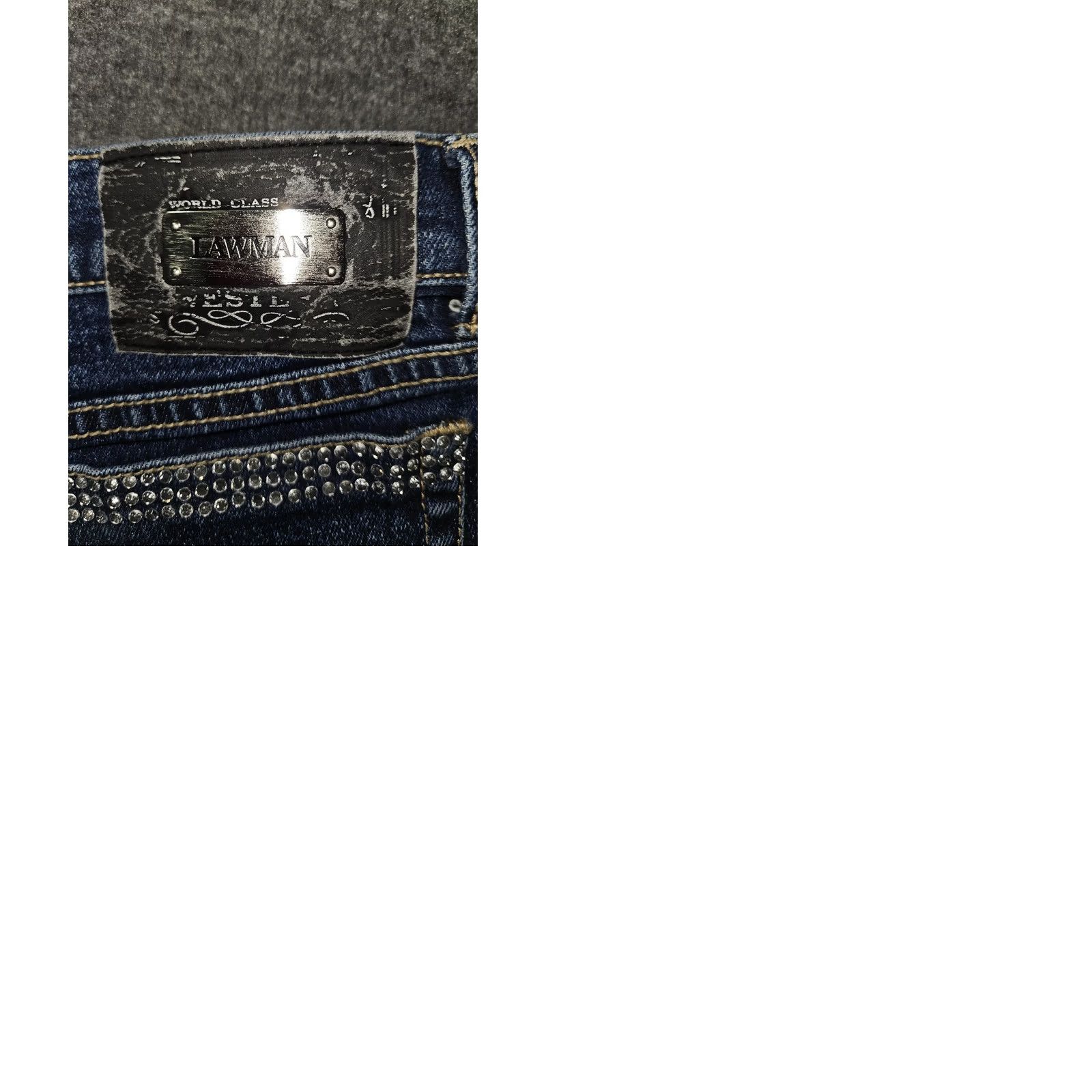Denime Lawman Jeans Womens 8 Blue Slim Fit Bootcut Rhinestone Pockets Denim Size 30" / US 8 / IT 44 - 9 Thumbnail