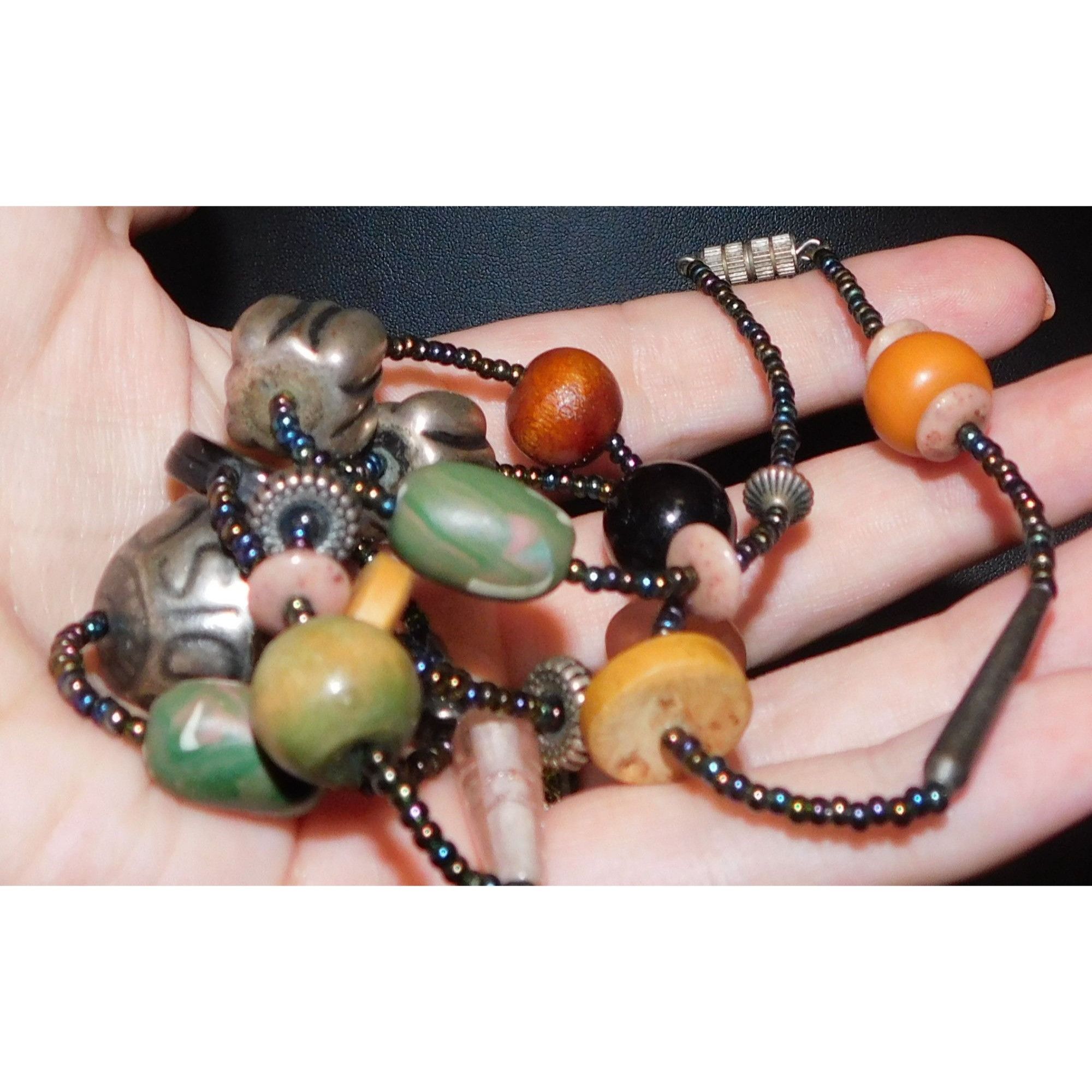 Other Retro Mixed Media Nature Inspired Beaded Station Necklace Size ONE SIZE - 3 Thumbnail