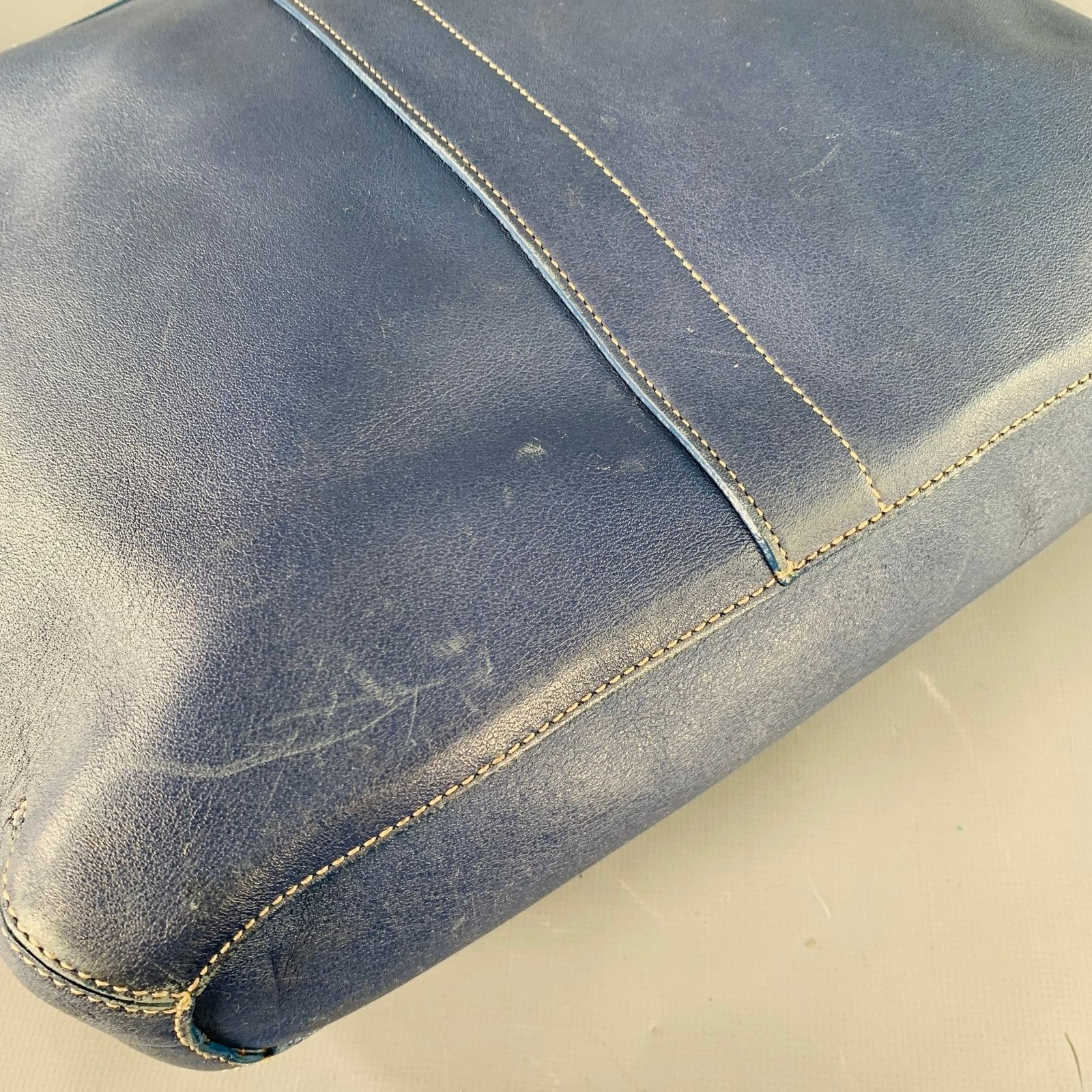 Coach COACH Vintage Blue Contrast Stitch Leather Crossbody Handbag Size ONE SIZE - 5 Thumbnail