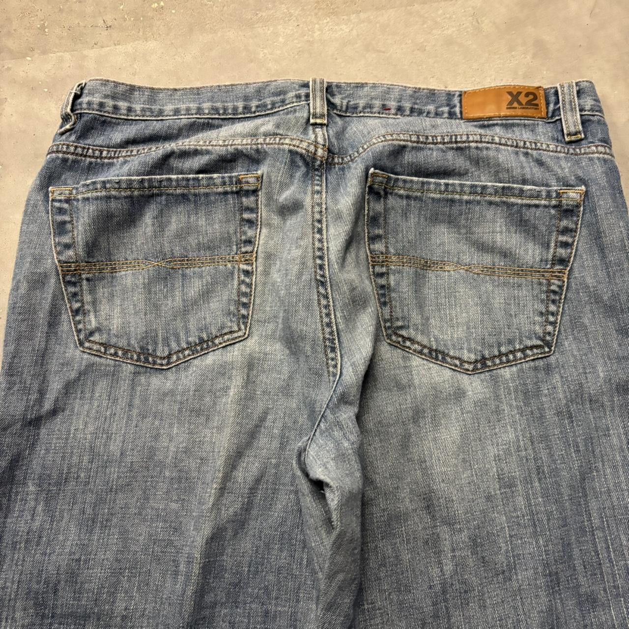 Japanese Brand × Vintage Crazy Vintage Y2K/2000a Baggy Faded Wash X2 Streetwear Grunge Denim Jeans! Size US 34 / EU 50 - 7 Thumbnail