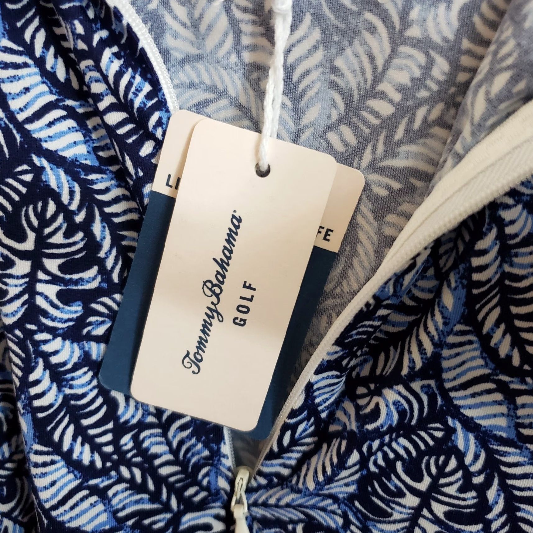 Tommy Bahama Tommy Bahama Golf Polo Womens Sz Medium Blue White 1/4 Zip Short Sleeve Size 32" / US 10 / IT 46 - 7 Thumbnail