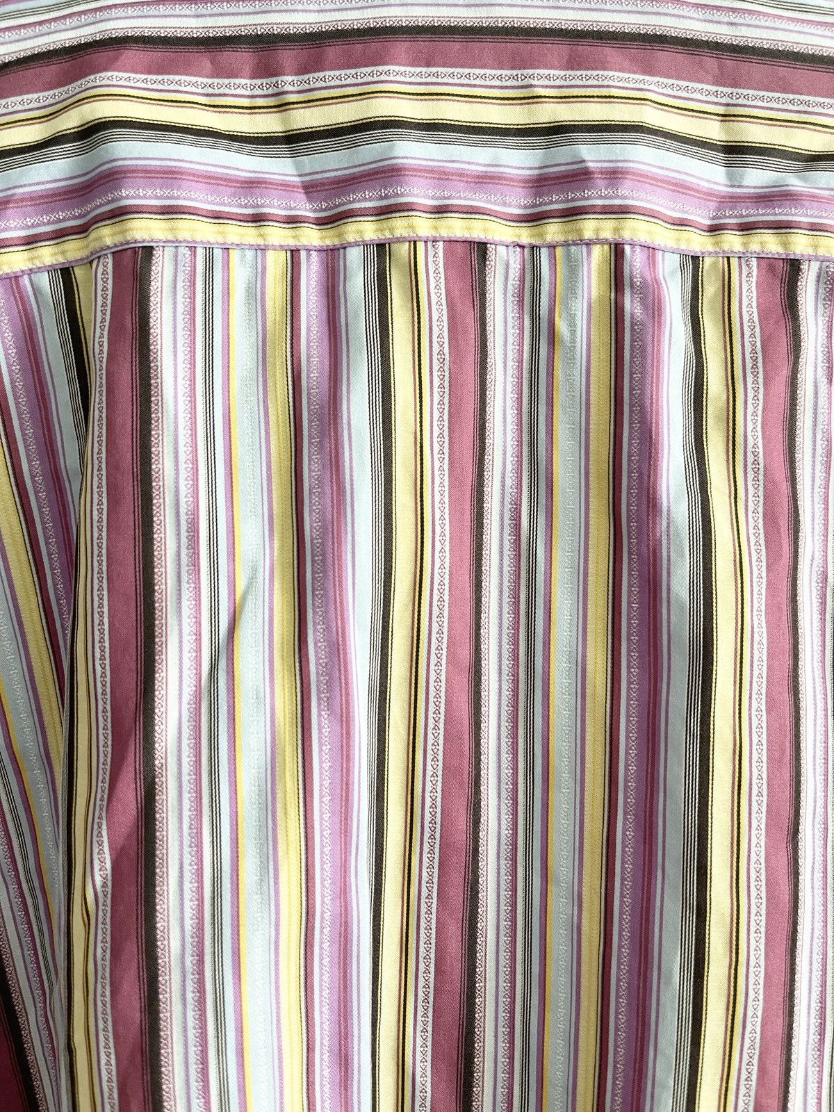 Etro STEAL! Vintage Etro Pink Base Stripe Shirt Size 44R - 6 Thumbnail