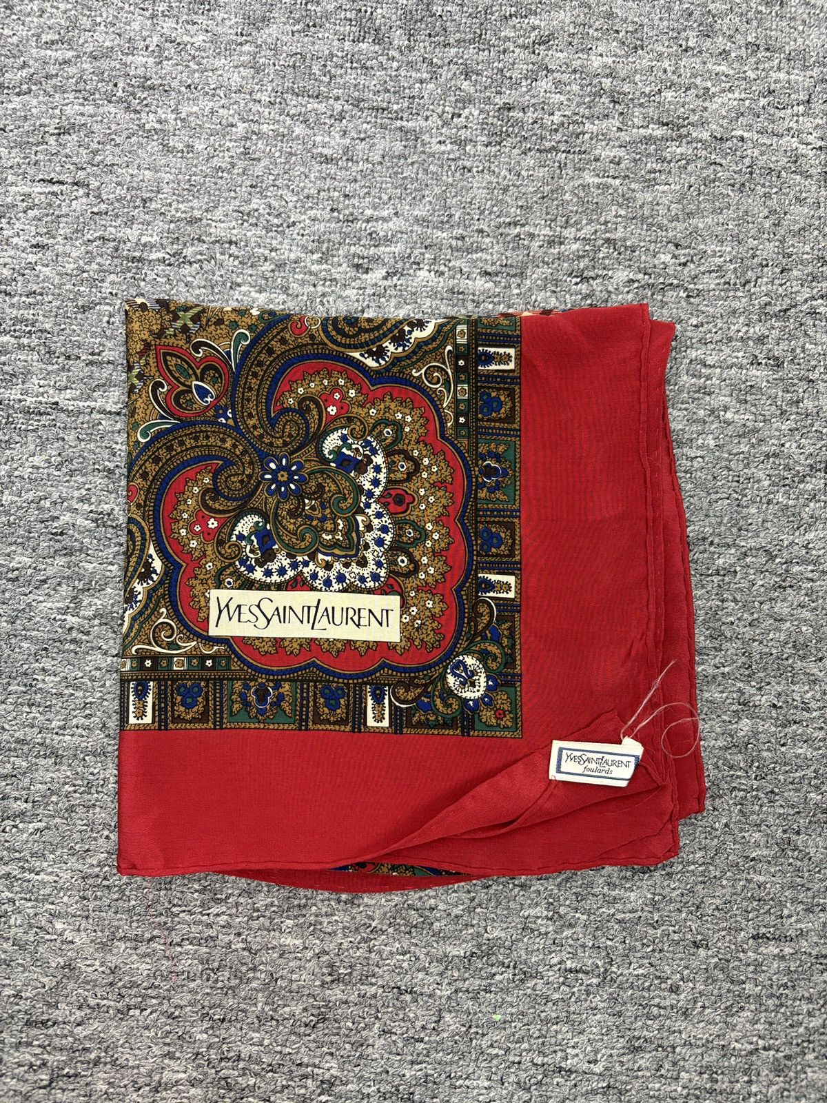 Vintage Vintage 90s Yves Saint Laurent Silk Scarf Size ONE SIZE - 7 Thumbnail