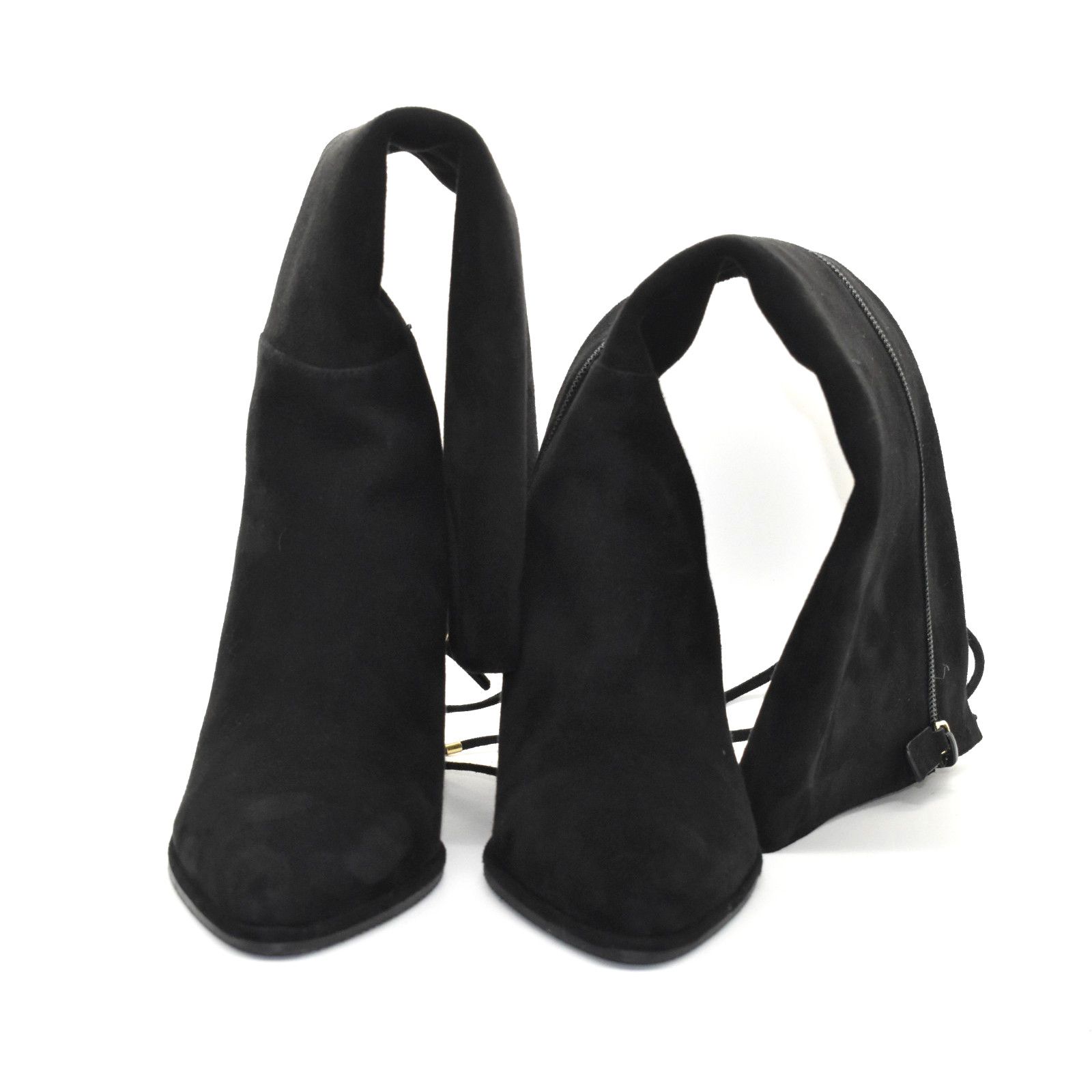 Stuart Weitzman STUART WEITZMAN Black Suede Side Zipper Boots Size 7 B Size US 7 / IT 37 - 4 Thumbnail