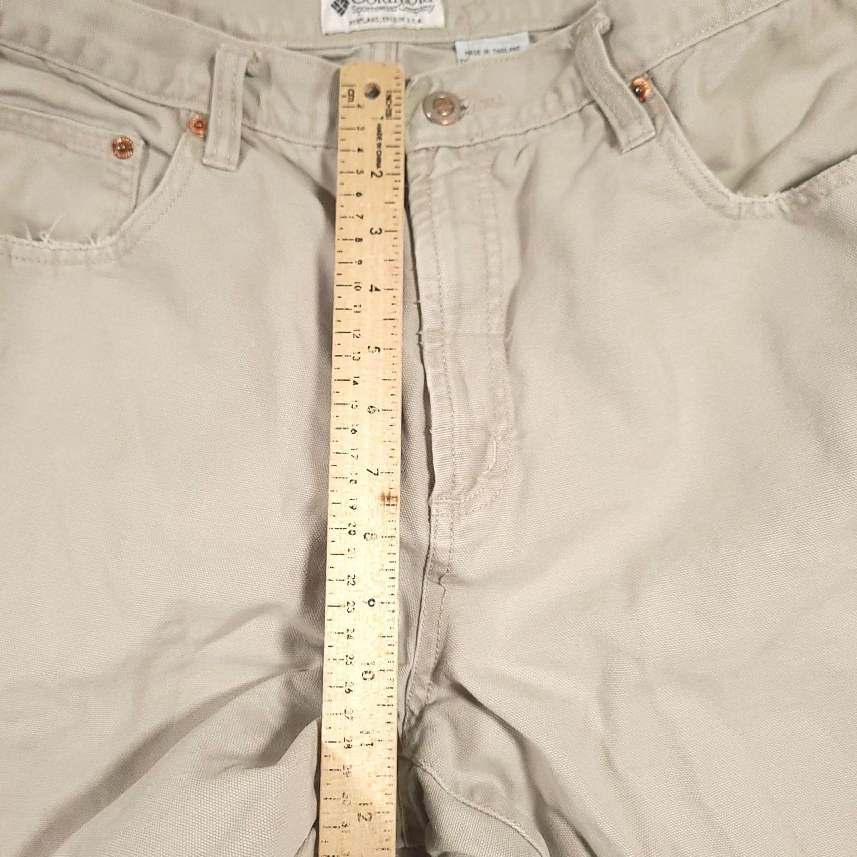 Vintage Columbia Pants Mens 36x32 Beige Cotton Canvas 5 Pocket Hiking Workwear Pants Size US 36 / EU 52 - 4 Thumbnail