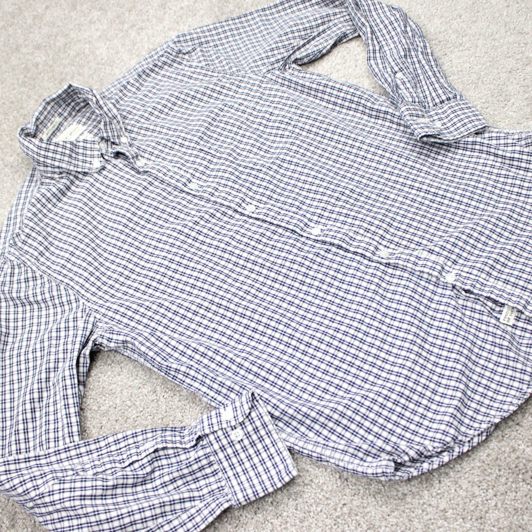 Lucky Brand Lucky Brand Button-Up Shirt Mens Medium Plaid Cotton Long Sleeve Blue White Label 90s Classic Casual Workwear Size US M / EU 48-50 / 2 - 6 Thumbnail