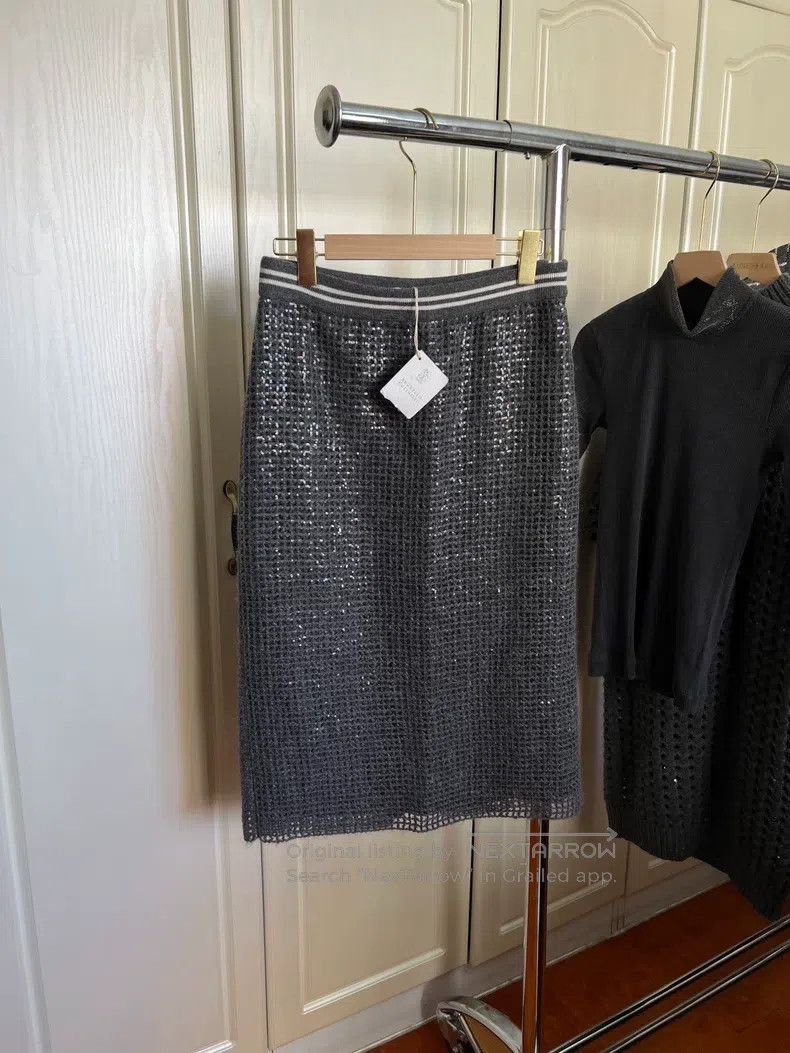 Brunello Cucinelli Brunello Cucinelli Sequin Skirt Size 26" / US 2 / IT 38 - 2 Thumbnail