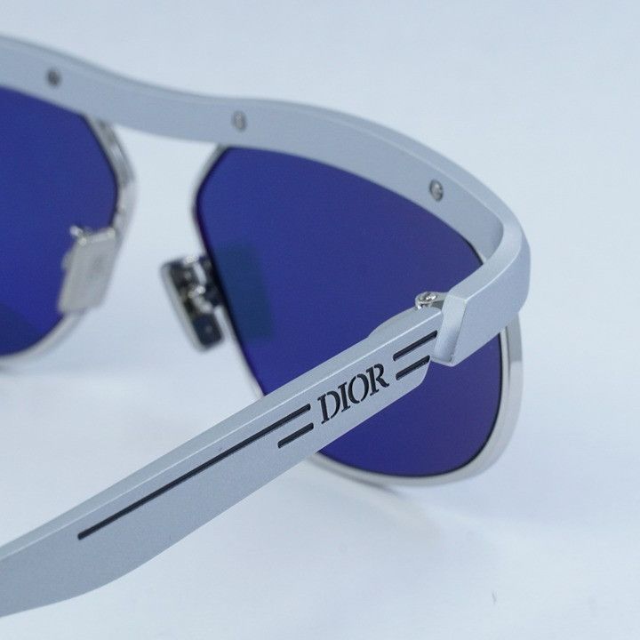 Dior Dior DIORIDER S1U F1B0 Sunglasses Silver Oval Frame Size ONE SIZE - 11 Thumbnail