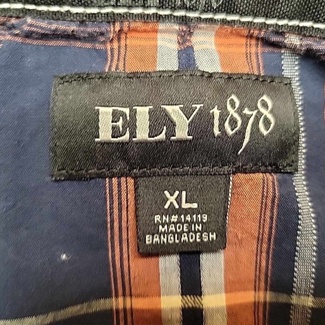 Vintage Ely 1878 Western Shirt Men XL Navy Orange Plaid Pearl Snap Cowboy Rodeo Size US XL / EU 56 / 4 - 4 Thumbnail