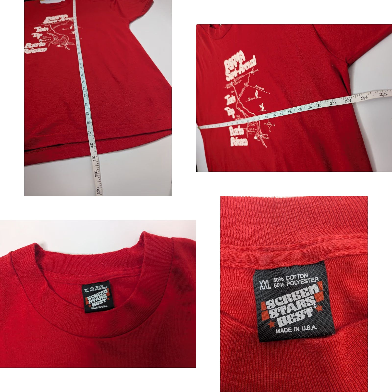 Vintage VINTAGE 80s Train Trip To Puerto Penasco Red T-Shirt Screen Stars Best Size 2XL Size US XXL / EU 58 / 5 - 8 Thumbnail