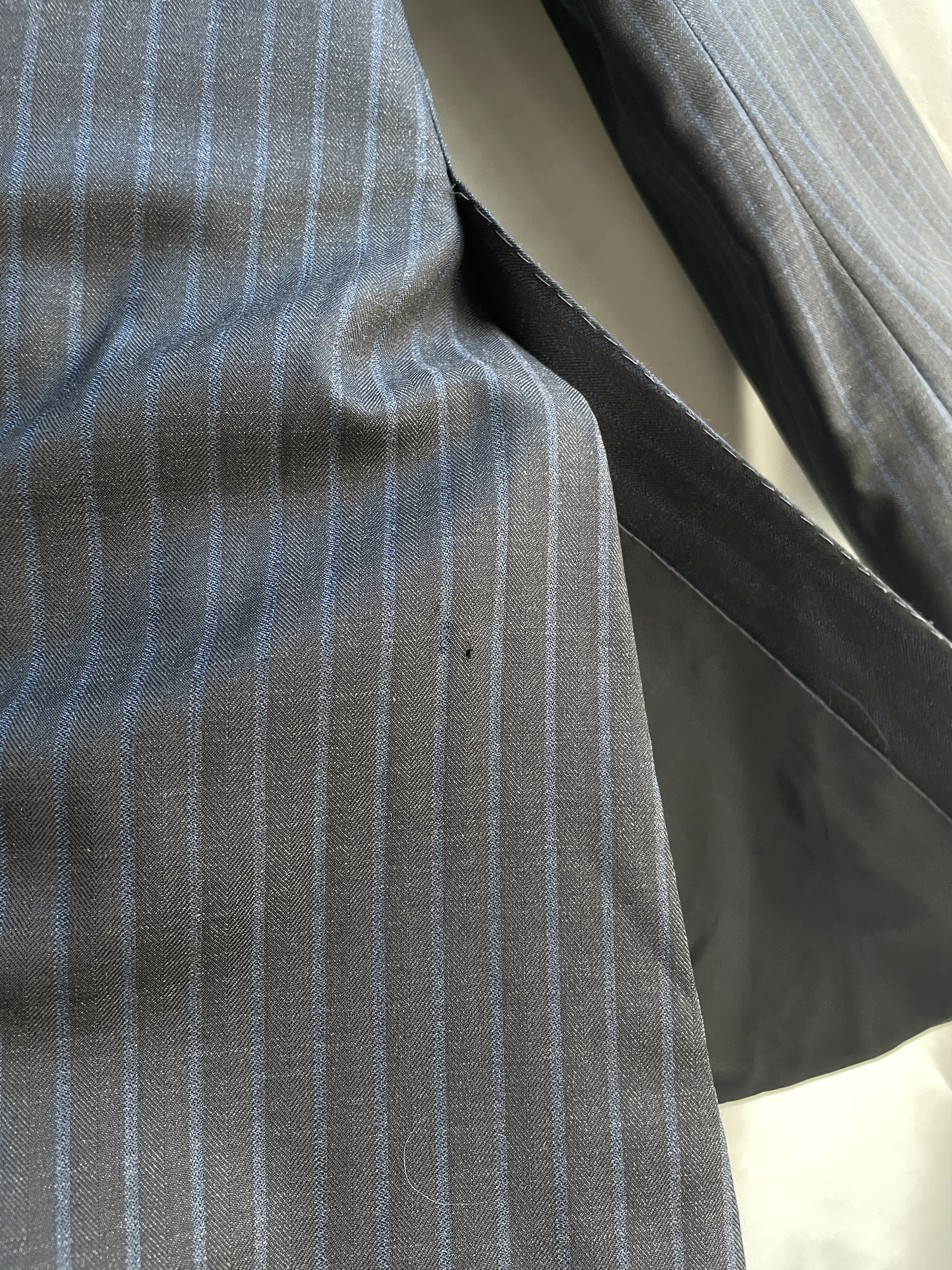 Ermenegildo Zegna Ermenegildo Zegna Couture Striped Navy Wool Suit Jacket Size 46R - 9 Thumbnail
