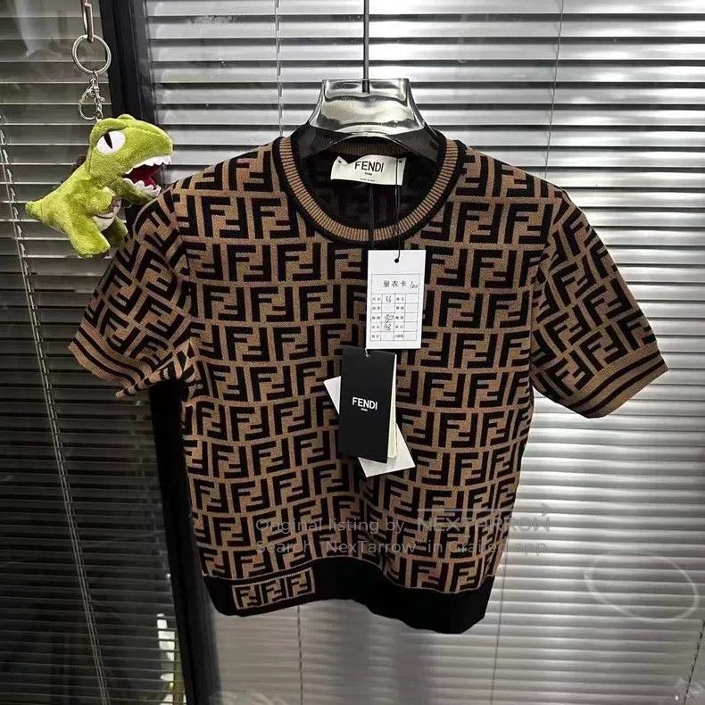 Fendi Fendi Double F all-over print knitted short sleeve Size 4XL / US 24-26 - 1 Thumbnail