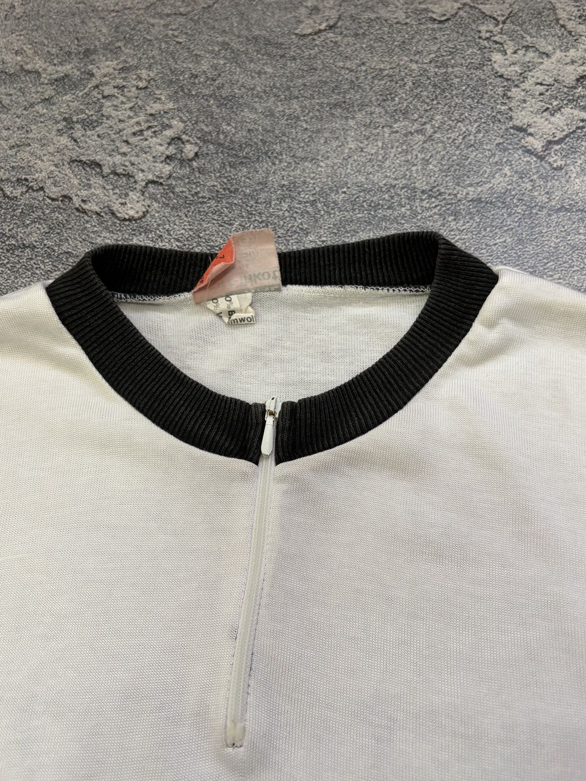 Vintage VTG 70s 80s Peugeot Sport Cycling Jersey Checkerboard L Size US L / EU 52-54 / 3 - 16 Thumbnail