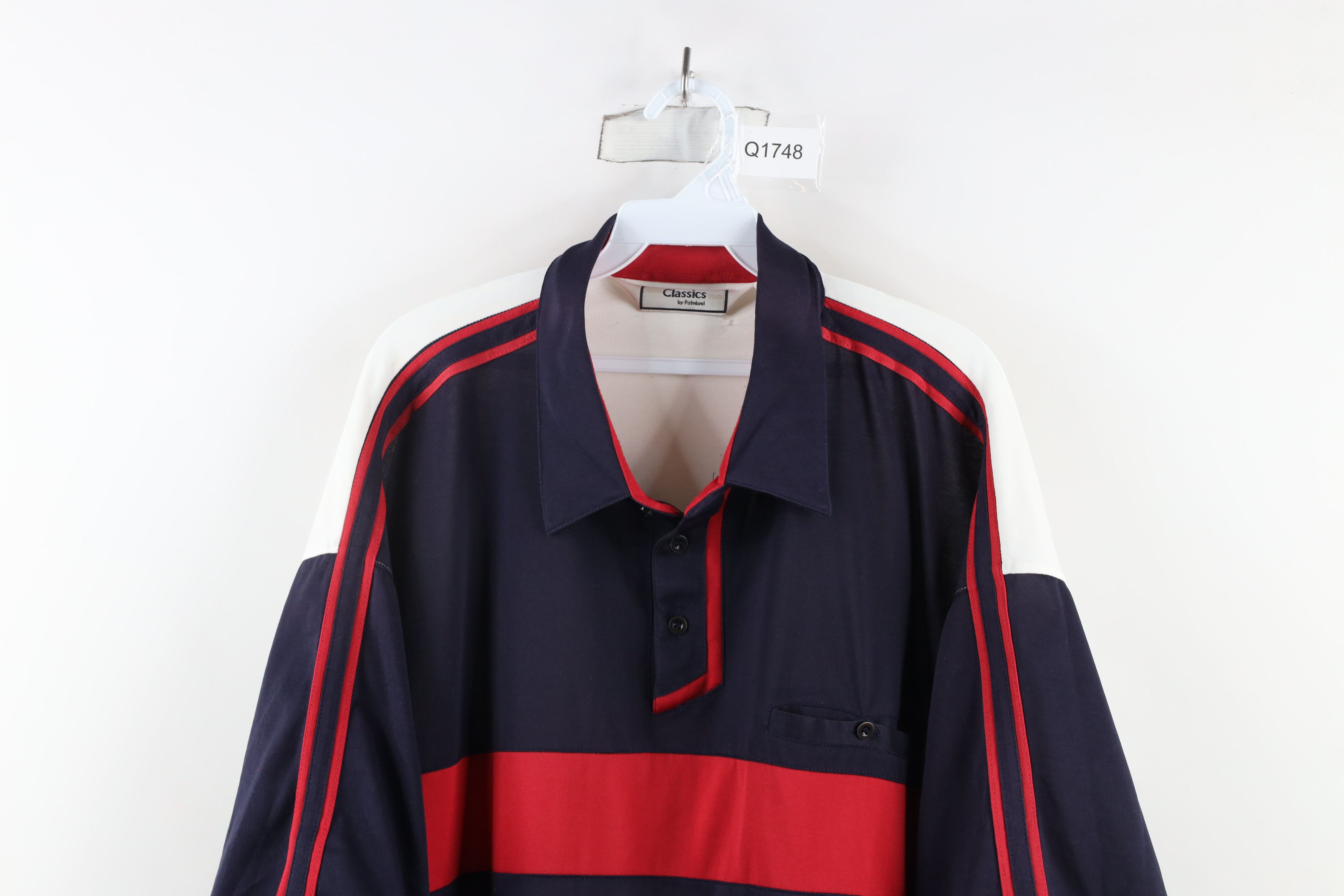 Vintage Vintage 90s Streetwear Block Ribbed Knit Pullover Polo Shirt Size US XXL / EU 58 / 5 - 2 Thumbnail