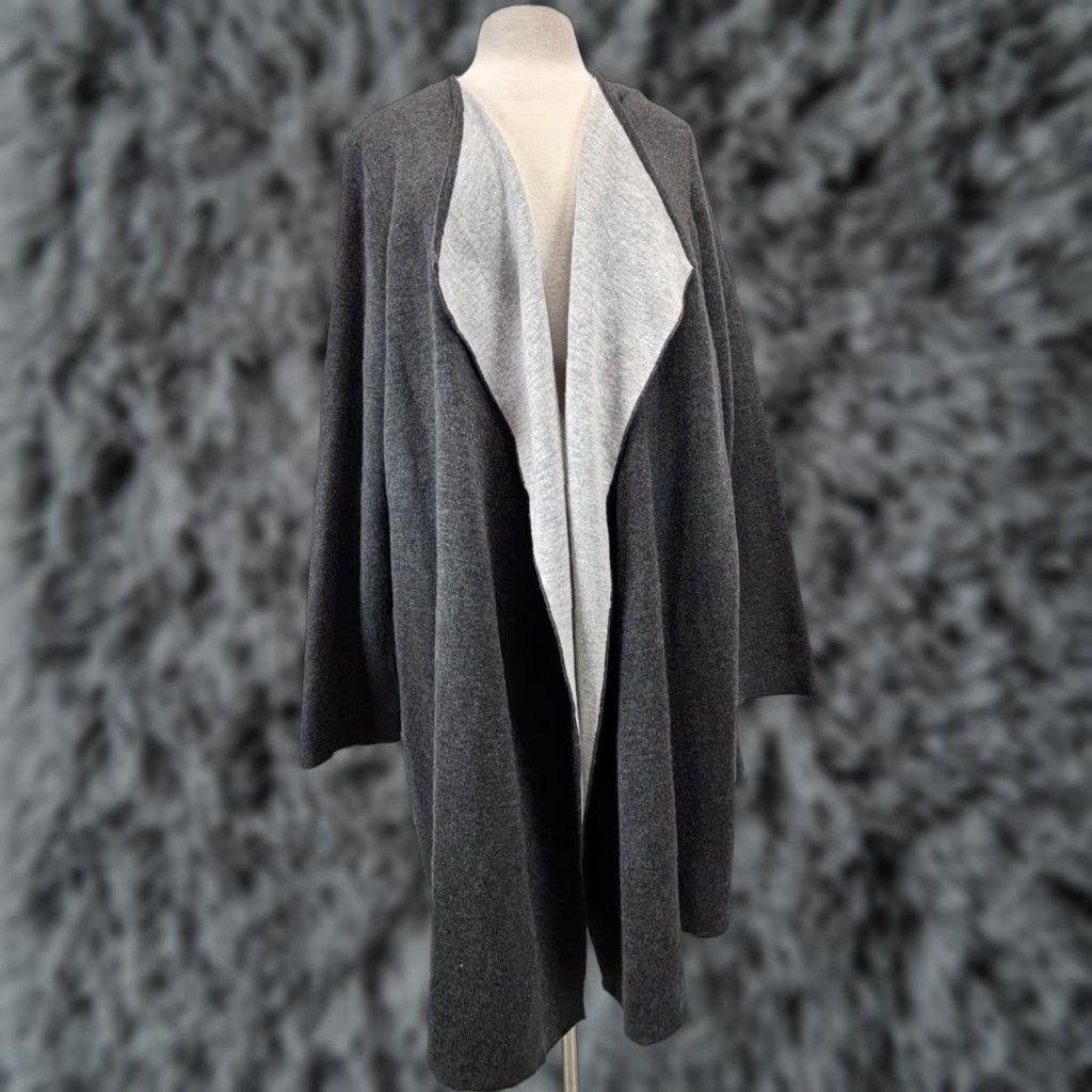 Vintage VINTAGE Chico's Open Cardigan Sweater XL Gray Classic Knit Long Sleeve Casual Womens Size XL / US 12-14 / IT 48-50 - 1 Thumbnail
