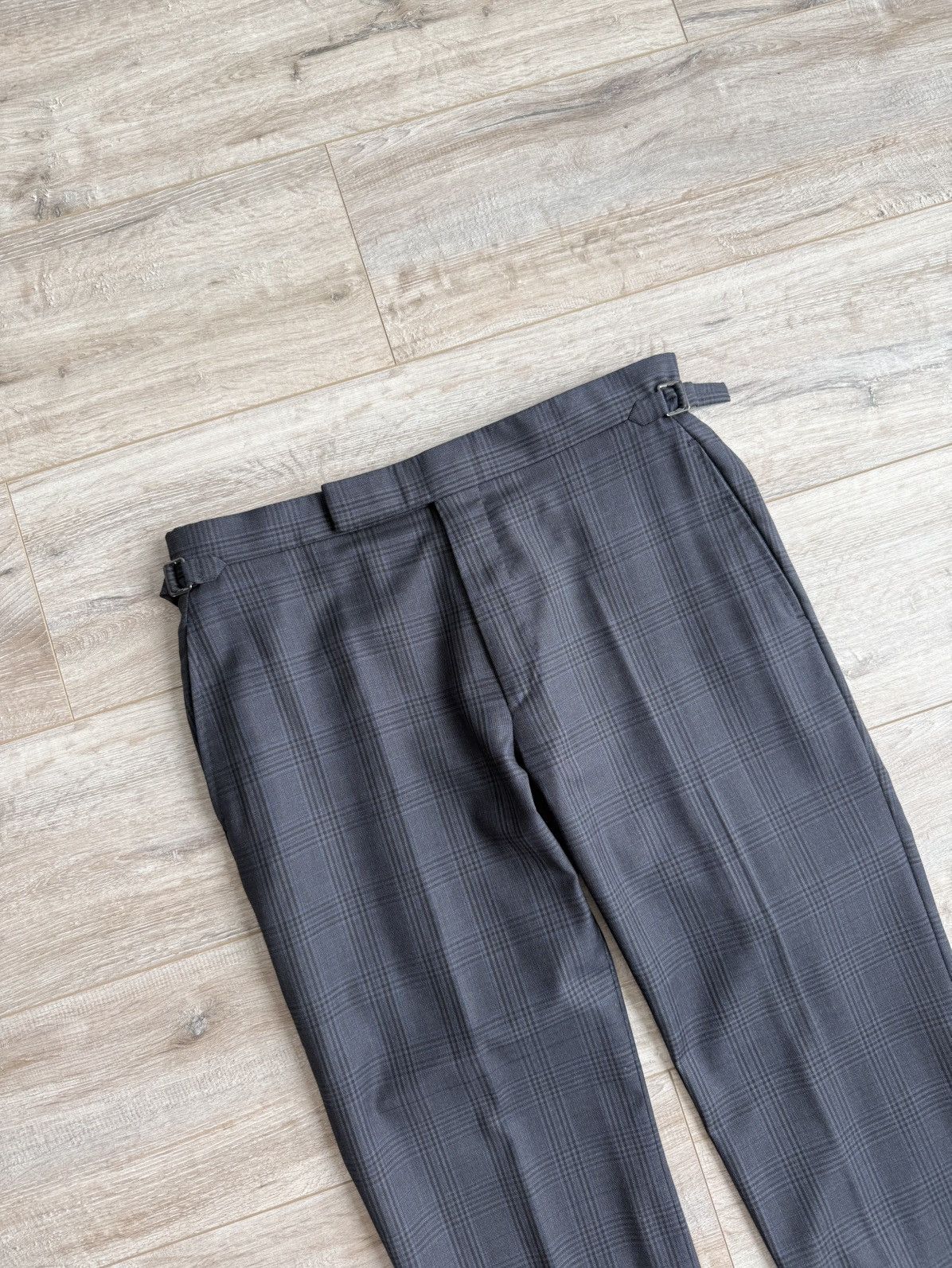 Tom Ford Tom Ford Navy Check Wool Trousers Side Adjusters 50R Size 50R - 7 Thumbnail