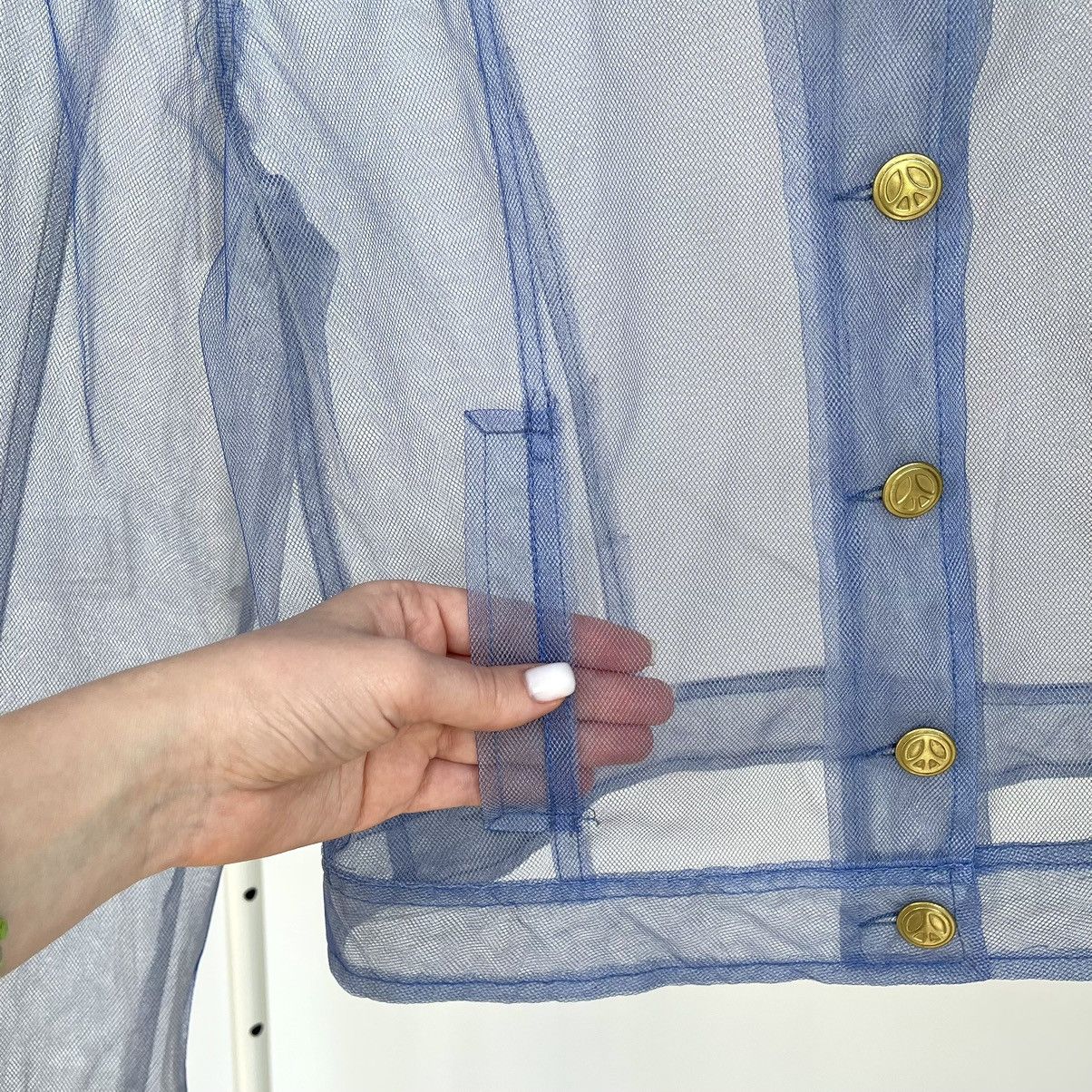 Moschino Vintage Moschino Net Transparent Blue Light Jacket Size: M Size M / US 6-8 / IT 42-44 - 2 Thumbnail