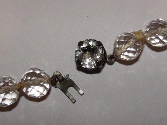 Designer Art Deco Sterling Silver, Rock Crystal Quartz Bead Necklace Size ONE SIZE - 3 Thumbnail