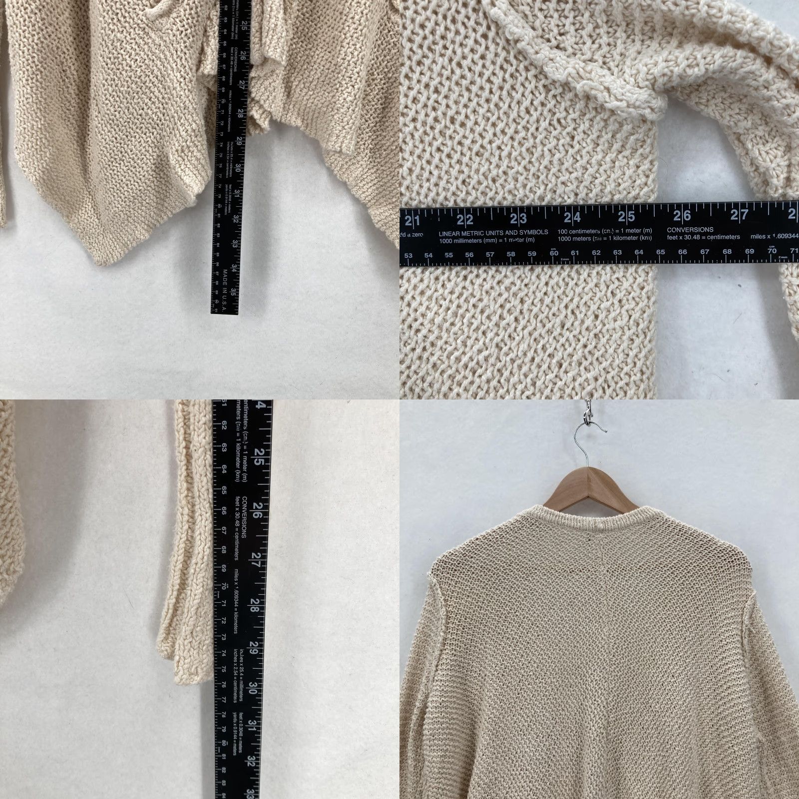 Free People Free People Cardigan Womens XS Ivory Open Knit Drape Pockets Boho Sweater Regular Size XS / US 0-2 / IT 36-38 - 8 Thumbnail