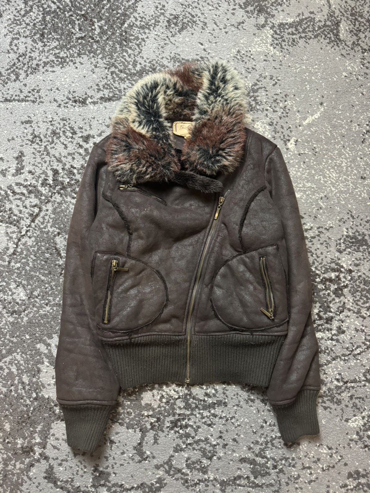 Vintage Vintage y2k Asymmetrical G.O.A Style Fur Bomber Jacket Size US S / EU 44-46 / 1 - 7 Thumbnail