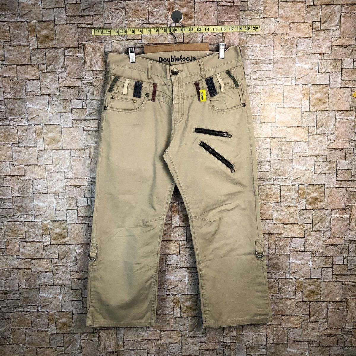 Japanese Brand × Seditionaries Double Focus stretwear double waist Cream Cargo Pants #A622 Size US 33 - 1 Thumbnail