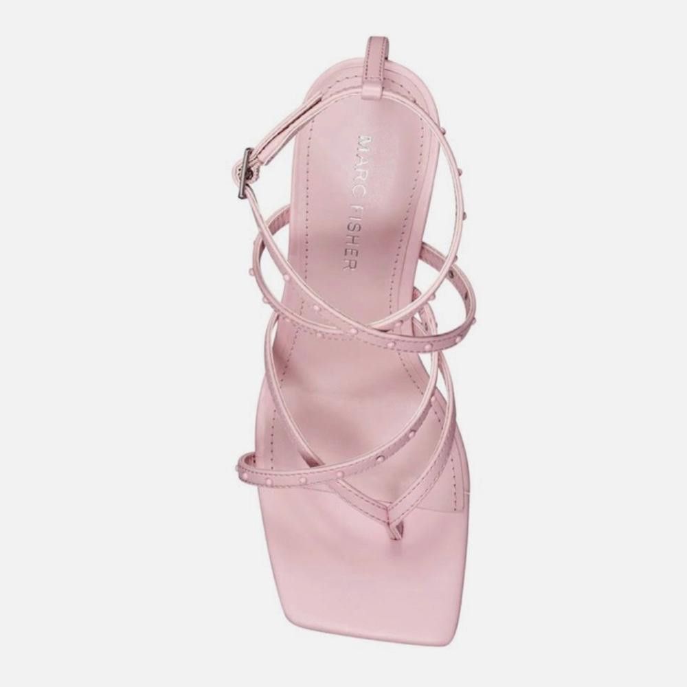 Designer Elegant Pink Strappy High Heels by Marc Fisher Size US 7 / IT 37 - 2 Thumbnail