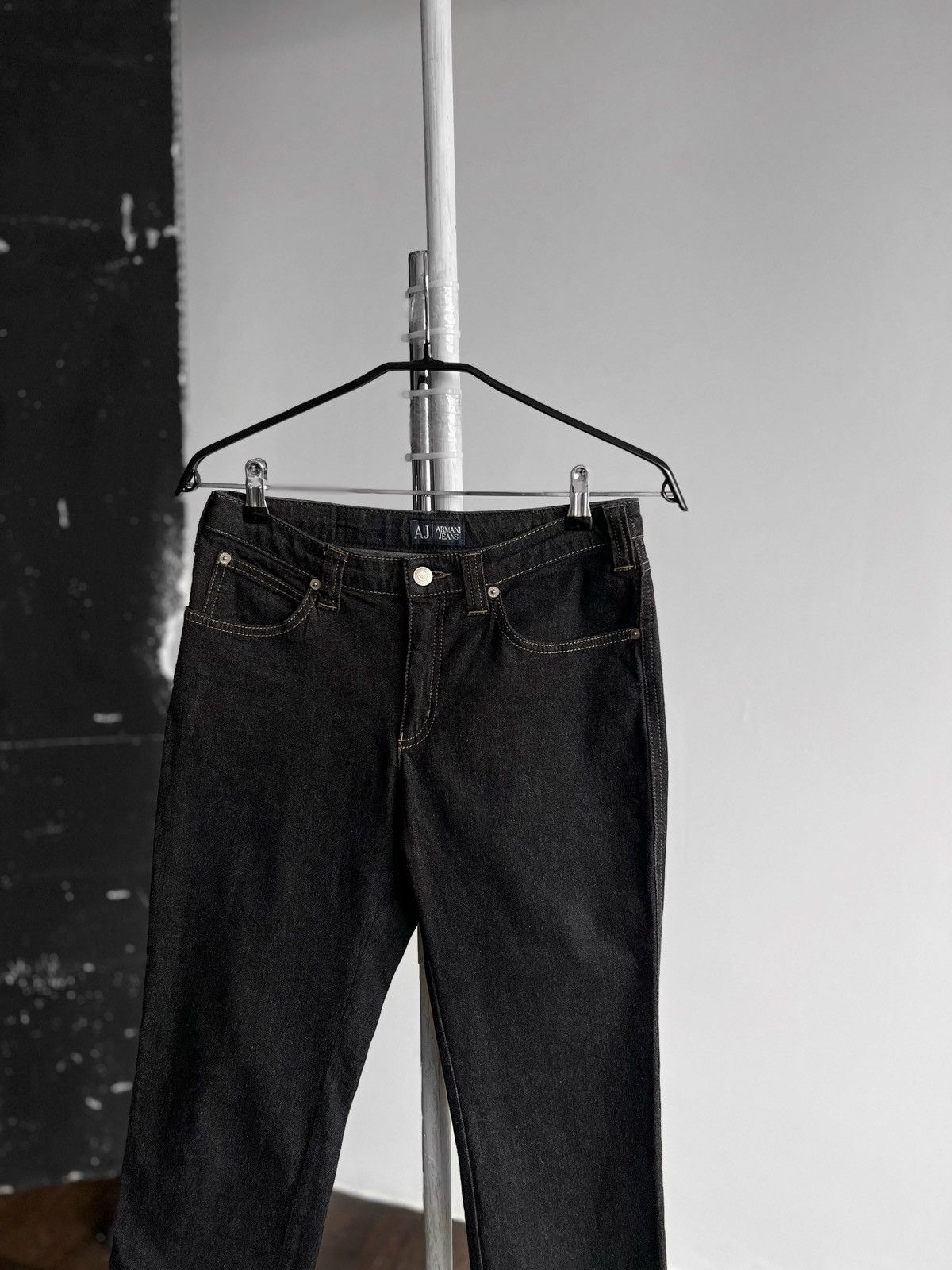 Armani × Emporio Armani Armani Jeans Womens Dark Gray Denim Straight Jeans Zipper Size 28" / US 6 / IT 42 - 4 Thumbnail