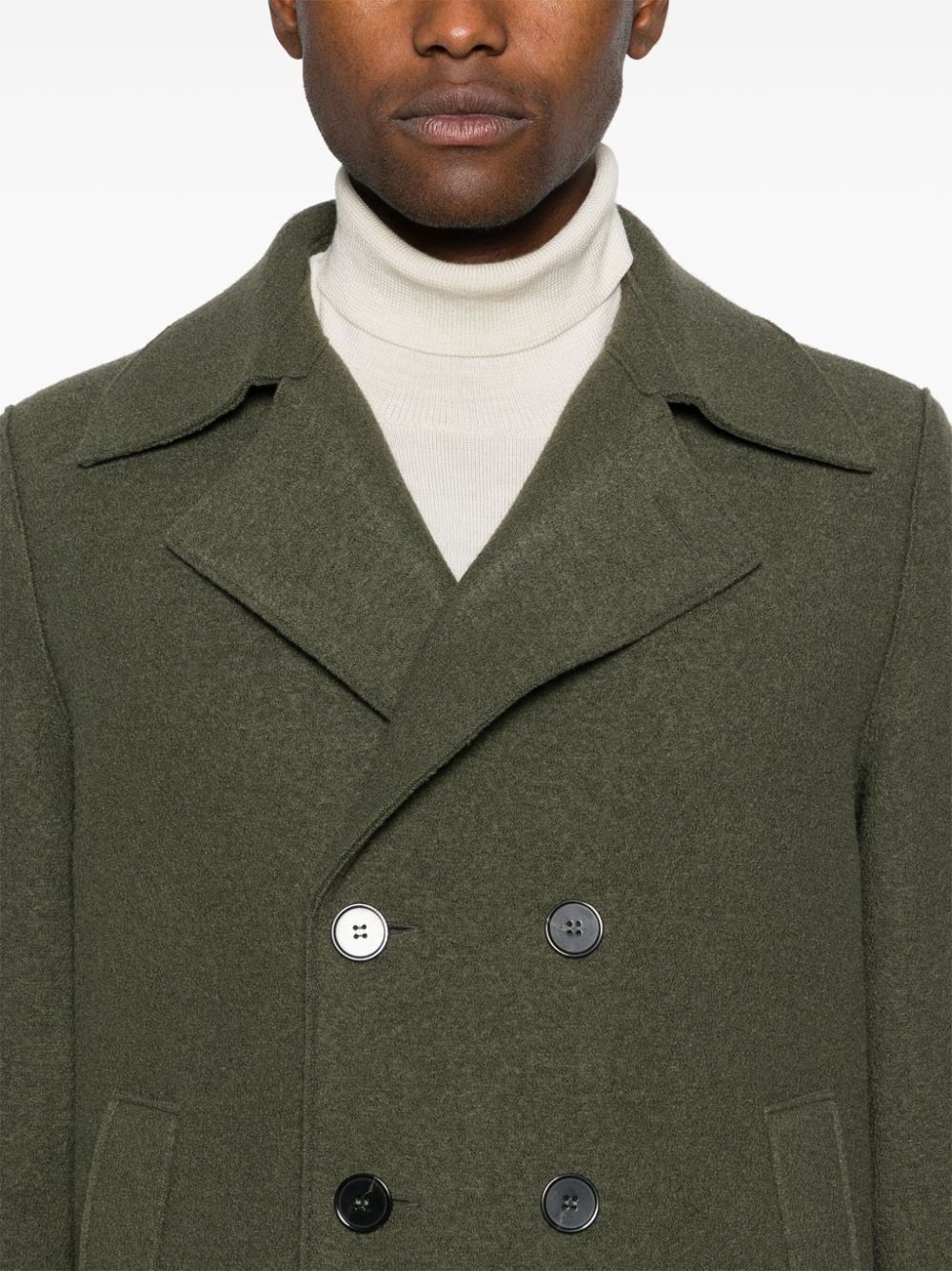 Harris Wharf London o1s22i1n1024 Double-Breasted Wool Coat in Green Size US L / EU 52-54 / 3 - 5 Thumbnail