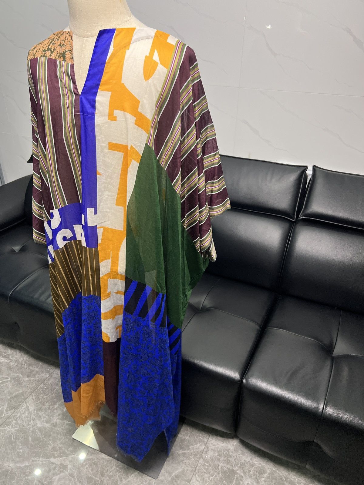 Dries Van Noten Dries Van Noten SS23 Patchwork Print Kaftan Dress Size ONE SIZE - 4 Thumbnail