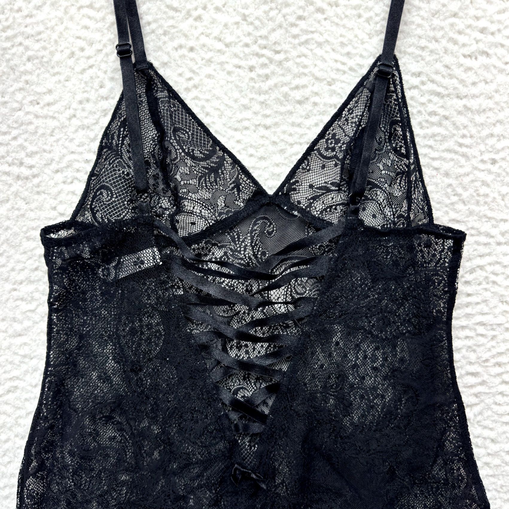 Victoria's Secret VINTAGE Victoria's Secret Slip Dress Black Lace Medium Y2K Victorian Goth Sheer M Womens Size M / US 6-8 / IT 42-44 - 4 Thumbnail