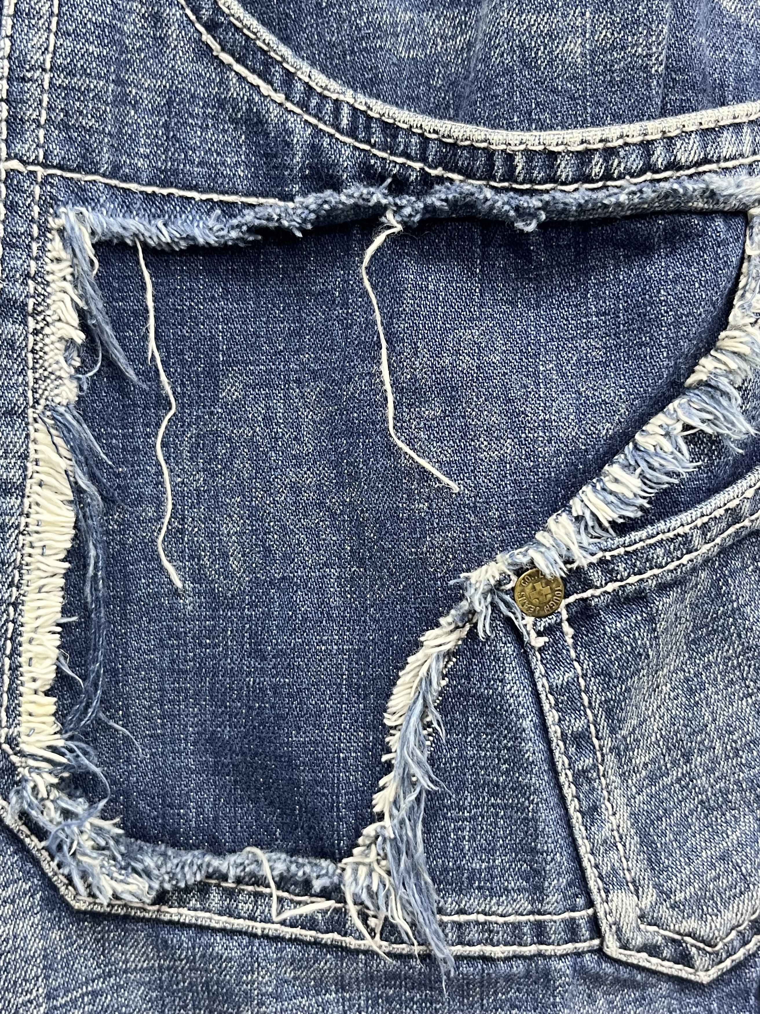 Fashion Victim FYE🔥TOUGH JEANSMITH Designer Distressed Bartack Denim Pants Size US 34 / EU 50 - 7 Thumbnail