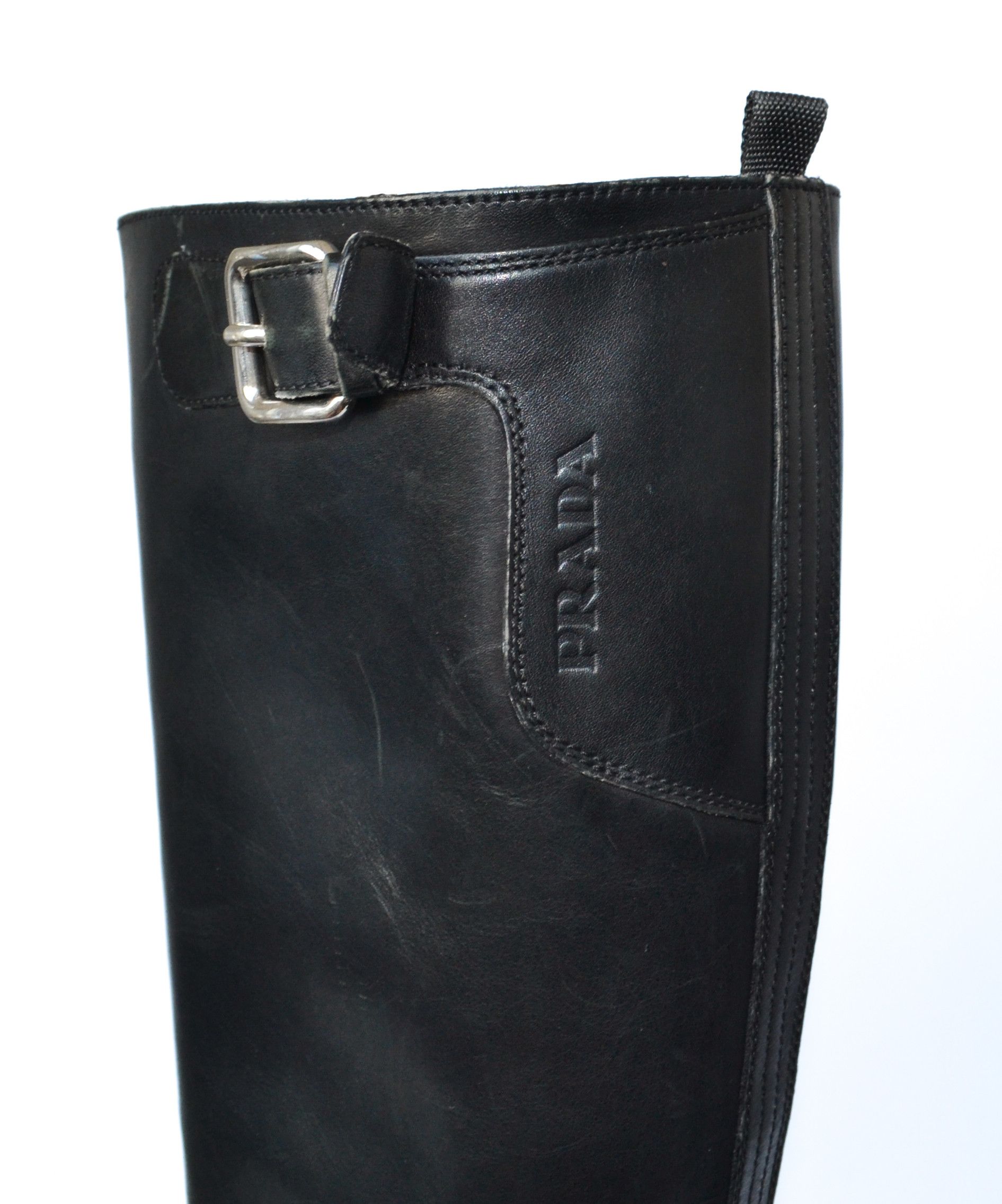 Prada PRADA Boots Leather Black Zip Logo 1999 Vintage Size 41 Size US 11 / IT 41 - 3 Thumbnail