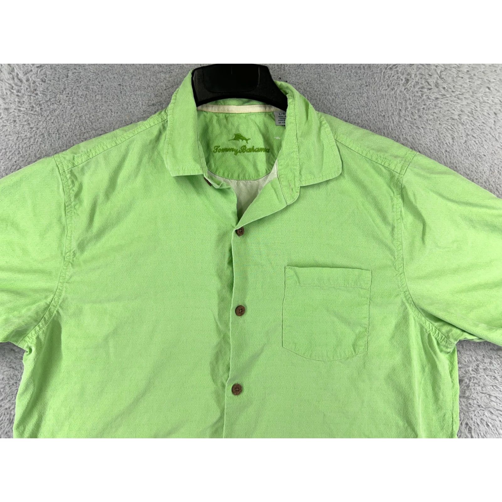 Tommy Bahama Tommy Bahama Shirt Men Large Green Button-Up Diamond Hawaiian Pocket Vacation Shirt Size US L / EU 52-54 / 3 - 6 Thumbnail