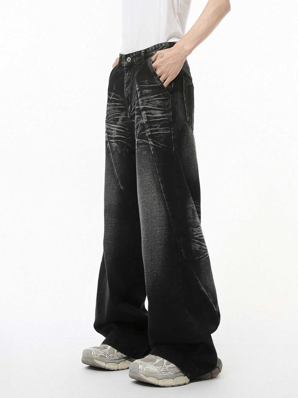 Vintage Men's High-Street Style Paneled Straight-Leg Jeans Size US 32 / EU 48 - 4 Thumbnail