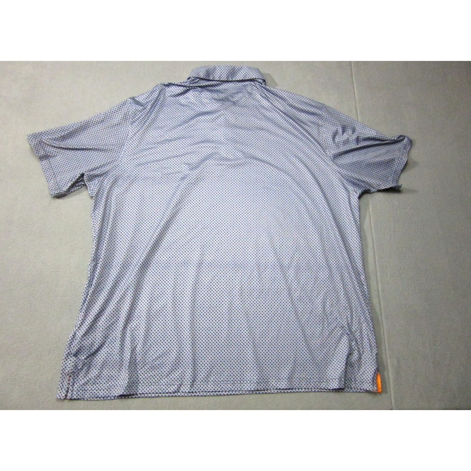 Vintage Maelreg Polo Shirt Mens 4XL Blue Geometric Golf Performance Stretch Activewear Wicking Short Sleeve Size US XXL / EU 58 / 5 - 7 Thumbnail