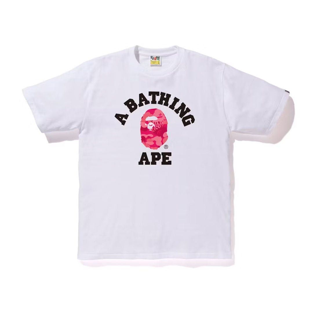 Bape Fire Camo College Tee White/Pink Size US XXL / EU 58 / 5 - 1 Preview