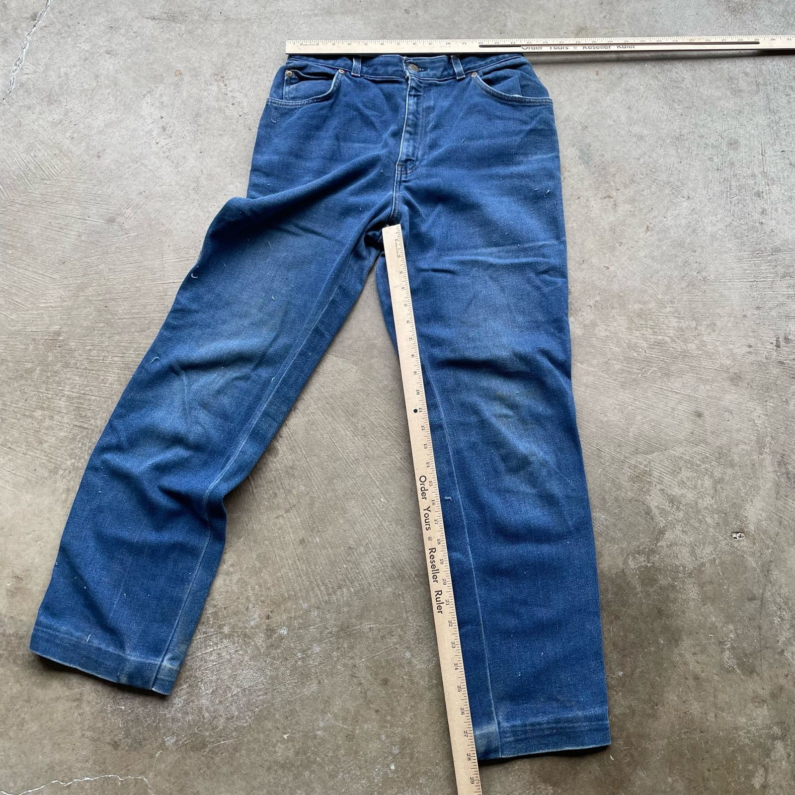 Vintage VINTAGE 70S ORANGE TAB FLARED LEVIS DARKWASH 30X28 Size US 30 / EU 46 - 4 Thumbnail
