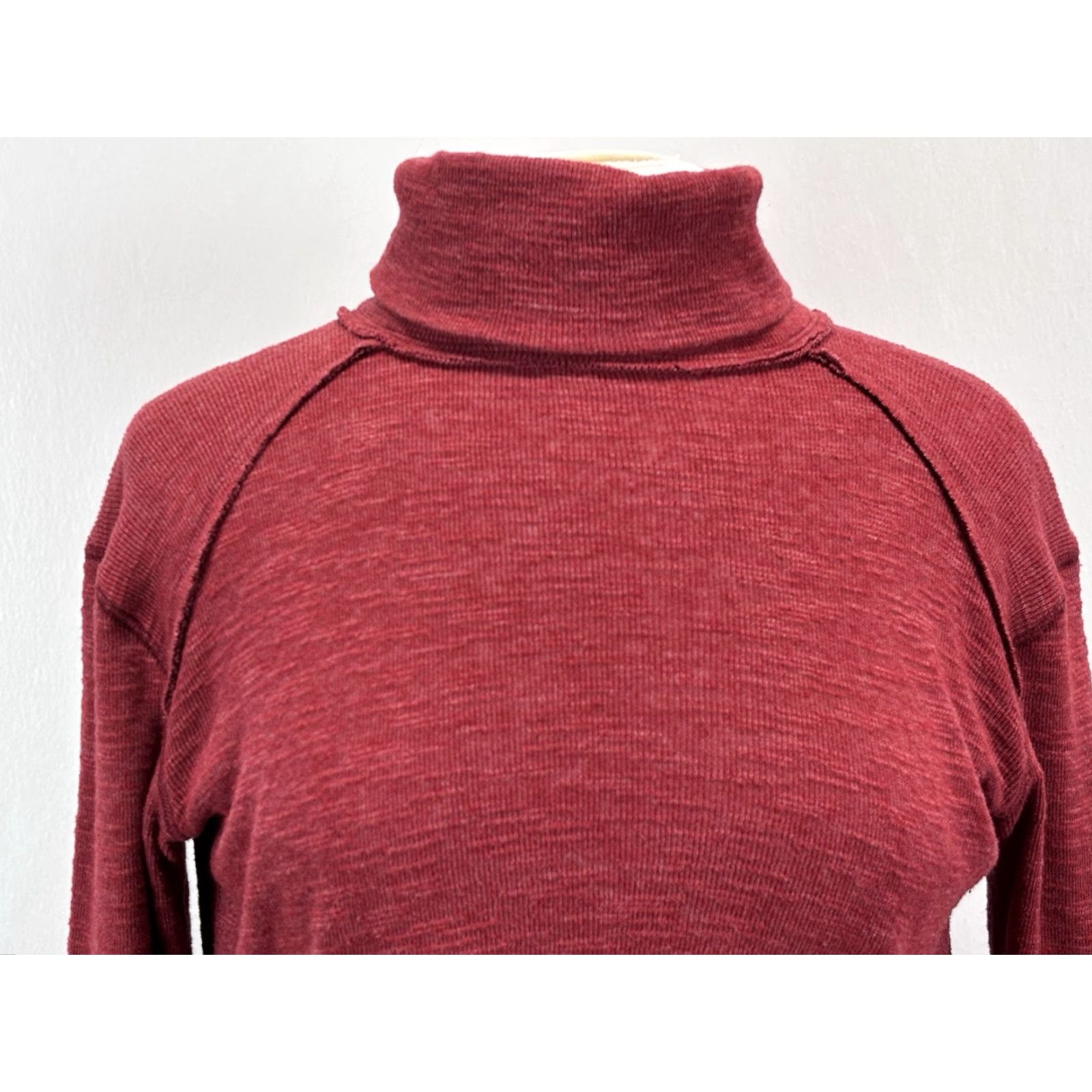 Vintage We The Free Turtleneck Top Shirt Womens XS Pink/red Split Back Inverse Seam Knit Pullover Casual Holiday Boho Chic Regular Mens? No. Size XS / US 0-2 / IT 36-38 - 5 Thumbnail