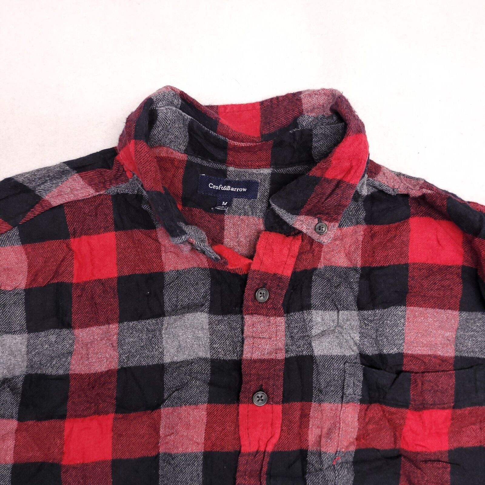 Croft & Barrow Croft & Barrow Gingham Flannel Shirt Mens Size Medium M Red Size US M / EU 48-50 / 2 - 1 Thumbnail