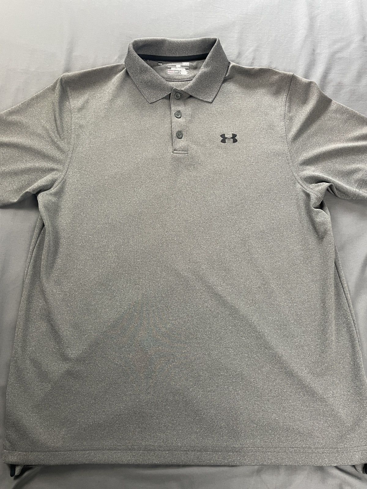Under Armour Men Large Under Armour HeatGear Polo Shirt Gray - Like New Size US L / EU 52-54 / 3 - 1 Thumbnail