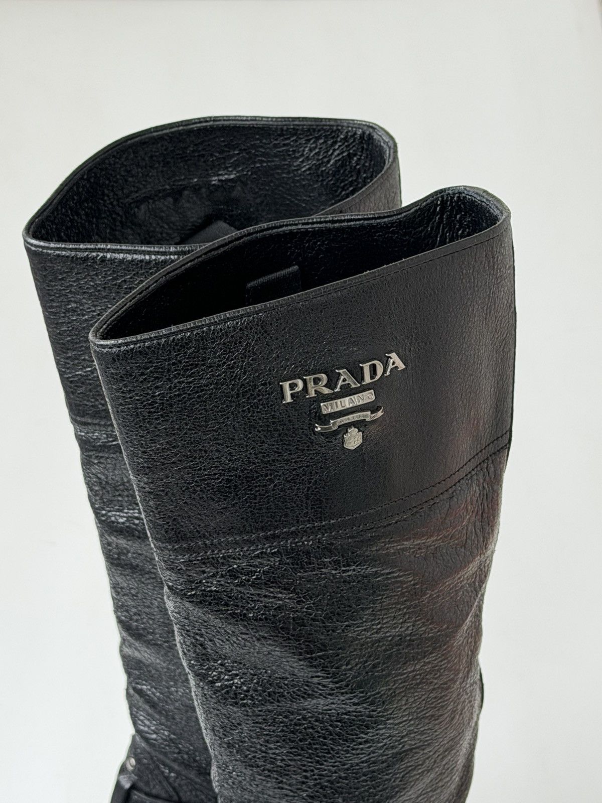 Prada *sz38.5* PRADA SS 2006 Logo Leather Boots Runway Biker shoes Size US 8.5 / IT 38.5 - 9 Thumbnail