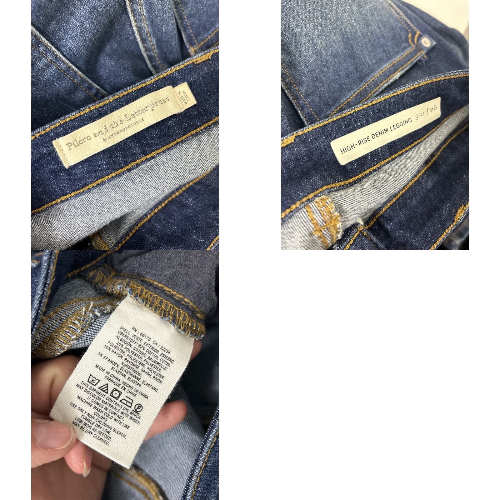 Vintage Anthropologie Pilcro Womens Jeans Denim Jegging Dark Wash 26 Regular 28in Inseam Blue Women Size 26" / US 2 / IT 38 - 9 Thumbnail