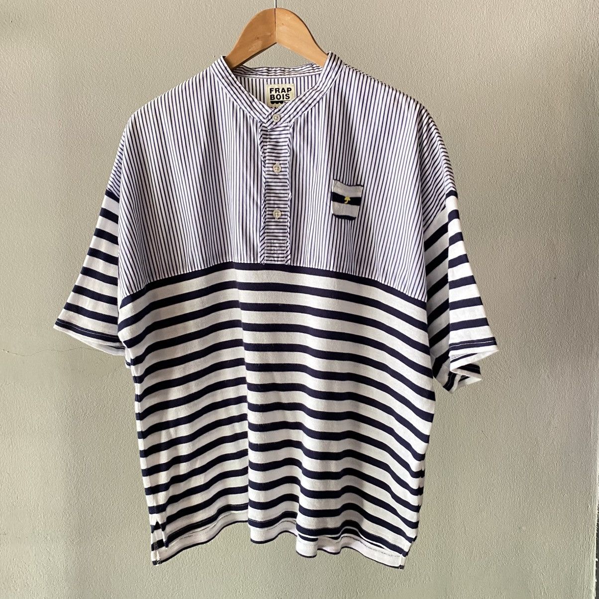 Frapbois FRAPBOIS Striped Mix Band Collar Shirt Size XL / US 12-14 / IT 48-50 - 24 Thumbnail